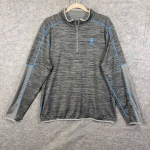 AT&T Reversible Pullover Shirt Mens Sz L Gray 1/4 Zip Workwear Employee Logo